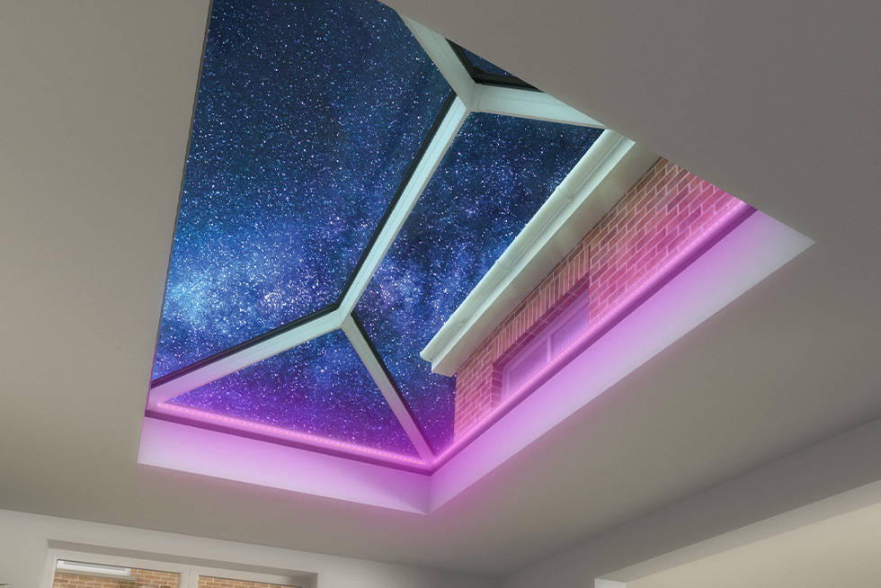 lighting a skylight at night